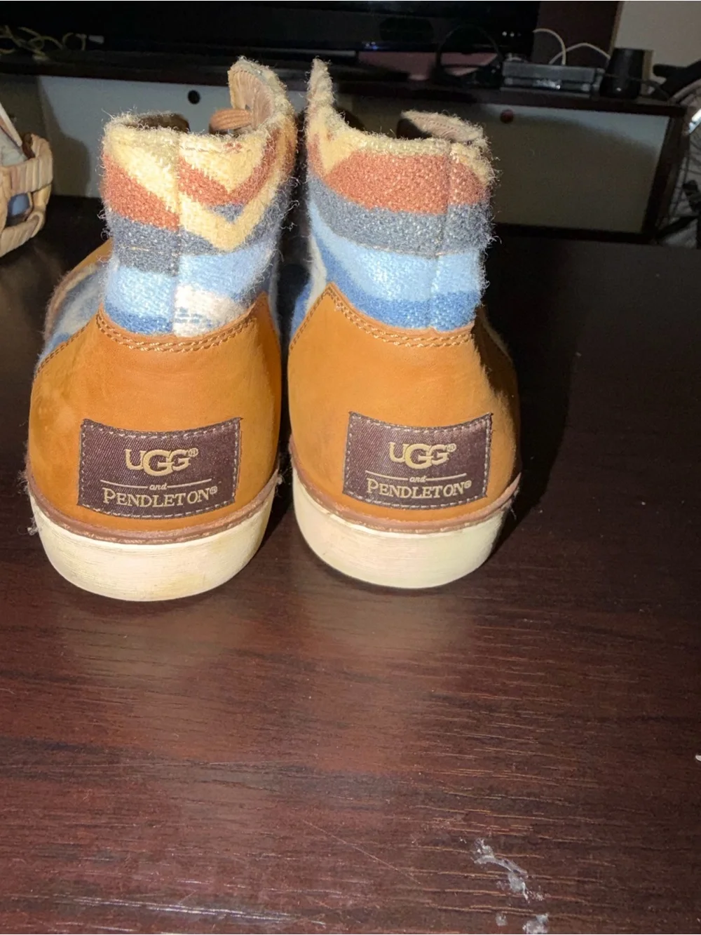 UGG Men's Chukka Boots in Tan and Blue Pattern